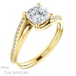 Cushion Cut Forever One Moissanite Engagement Ring #GTJ1129-cushion-fo-y 4 Cushion Cut Forever One Moissanite Engagement Ring #GTJ1129-cushion-fo-y