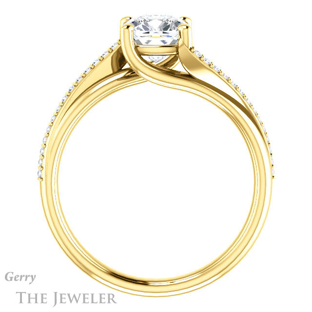 Cushion Cut Forever One Moissanite Engagement Ring #GTJ1129-cushion-fo-y