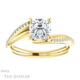 Cushion Cut Forever One Moissanite Engagement Ring #GTJ1129-cushion-fo-y 1 Cushion Cut Forever One Moissanite Engagement Ring #GTJ1129-cushion-fo-y