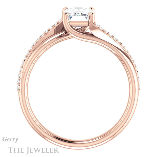 Emerald Cut Forever Brilliant Moissanite Engagement Ring #GTJ1129-emerald-fb-r