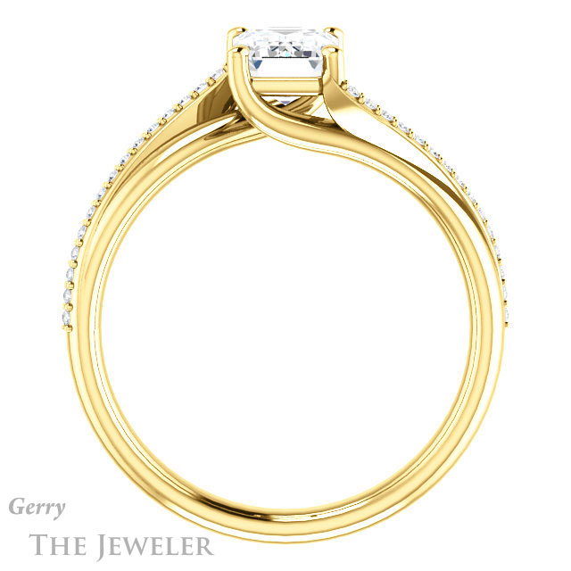 Emerald Cut Forever Brilliant Moissanite Engagement Ring #GTJ1129-emerald-fb-y