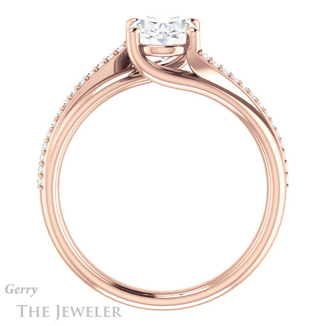 Oval Shaped Forever One Moissanite Engagement Ring #GTJ1129-oval-fo-r
