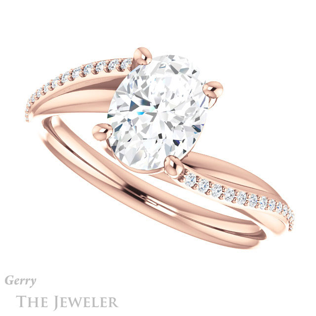 Oval Shaped Forever One Moissanite Engagement Ring #GTJ1129-oval-fo-r 5 Oval Shaped Forever One Moissanite Engagement Ring #GTJ1129-oval-fo-r