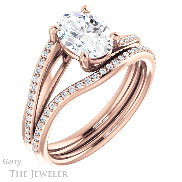 Oval Shaped Forever One Moissanite Engagement Ring #GTJ1129-oval-fo-r 6 Oval Shaped Forever One Moissanite Engagement Ring #GTJ1129-oval-fo-r