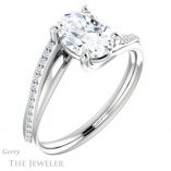 Oval Shaped Forever One Moissanite Engagement Ring #GTJ1129-oval-fo-w 4 Oval Shaped Forever One Moissanite Engagement Ring #GTJ1129-oval-fo-w