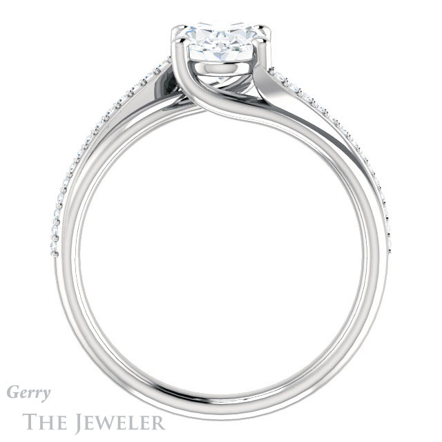 Oval Shaped Forever One Moissanite Engagement Ring #GTJ1129-oval-fo-w 2 Oval Shaped Forever One Moissanite Engagement Ring #GTJ1129-oval-fo-w