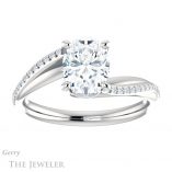 Oval Shaped Forever One Moissanite Engagement Ring #GTJ1129-oval-fo-w 1 Oval Shaped Forever One Moissanite Engagement Ring #GTJ1129-oval-fo-w