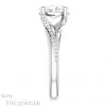 Oval Shaped Forever One Moissanite Engagement Ring #GTJ1129-oval-fo-w 3 Oval Shaped Forever One Moissanite Engagement Ring #GTJ1129-oval-fo-w