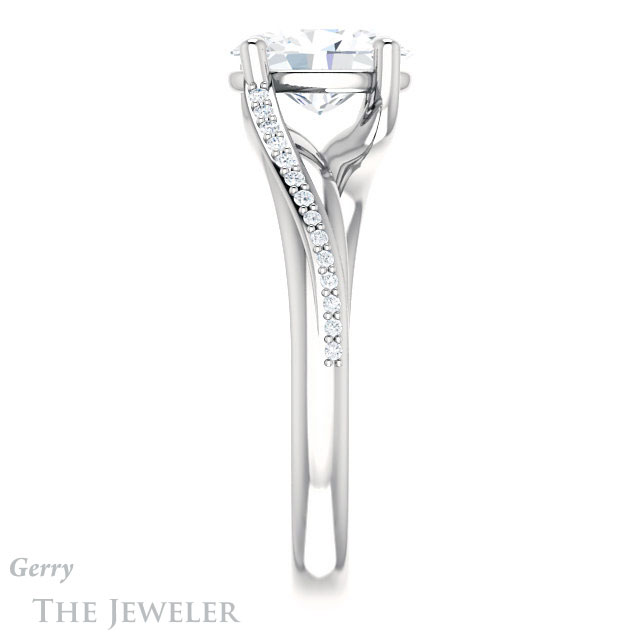 Oval Shaped Forever One Moissanite Engagement Ring #GTJ1129-oval-fo-w 3 Oval Shaped Forever One Moissanite Engagement Ring #GTJ1129-oval-fo-w