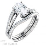 Oval Shaped Forever One Moissanite Engagement Ring #GTJ1129-oval-fo-w 6 Oval Shaped Forever One Moissanite Engagement Ring #GTJ1129-oval-fo-w