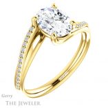 Oval Shaped Forever One Moissanite Engagement Ring #GTJ1129-oval-fo-y 4 Oval Shaped Forever One Moissanite Engagement Ring #GTJ1129-oval-fo-y