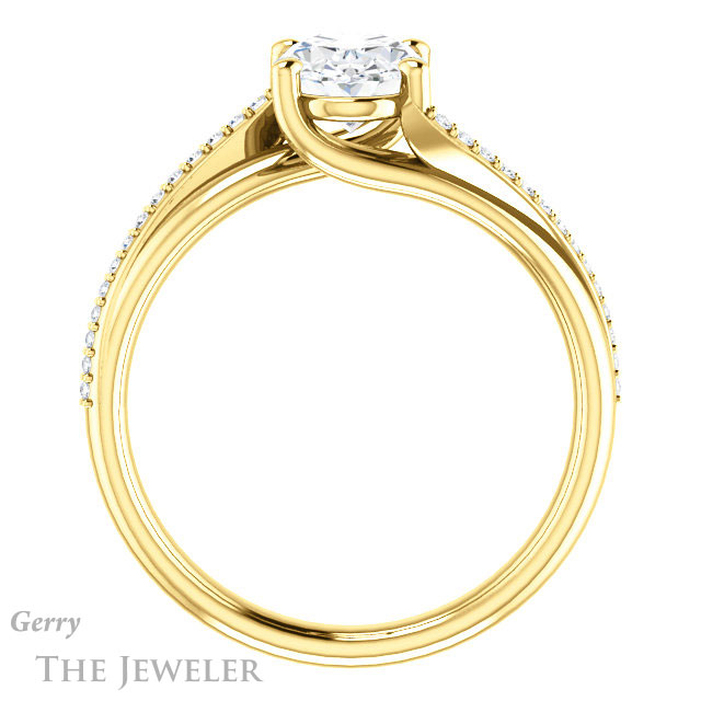 Oval Shaped Forever One Moissanite Engagement Ring #GTJ1129-oval-fo-y 2 Oval Shaped Forever One Moissanite Engagement Ring #GTJ1129-oval-fo-y