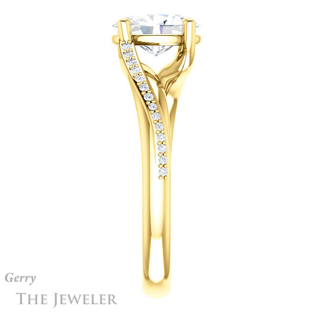 Oval Shaped Forever One Moissanite Engagement Ring #GTJ1129-oval-fo-y 3 Oval Shaped Forever One Moissanite Engagement Ring #GTJ1129-oval-fo-y