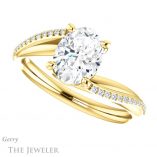 Oval Shaped Forever One Moissanite Engagement Ring #GTJ1129-oval-fo-y 5 Oval Shaped Forever One Moissanite Engagement Ring #GTJ1129-oval-fo-y