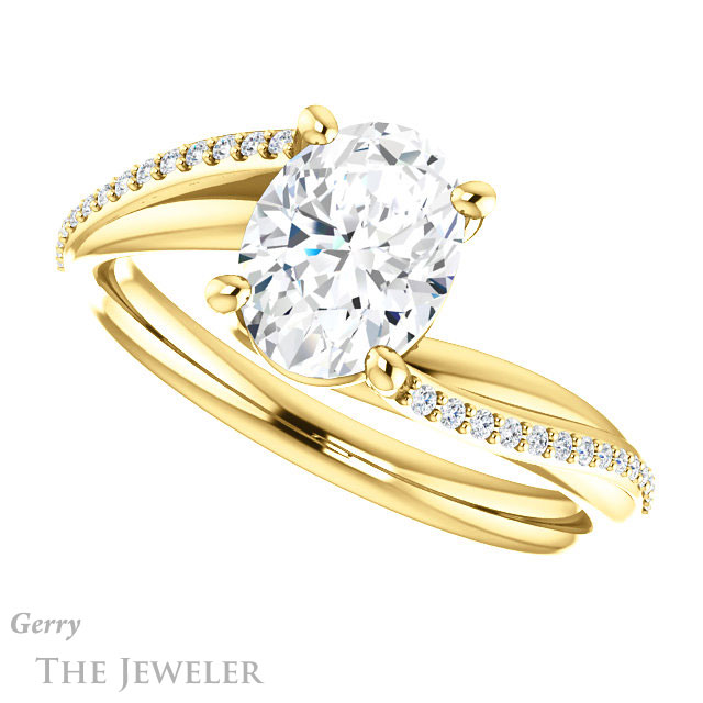 Oval Shaped Forever One Moissanite Engagement Ring #GTJ1129-oval-fo-y 5 Oval Shaped Forever One Moissanite Engagement Ring #GTJ1129-oval-fo-y
