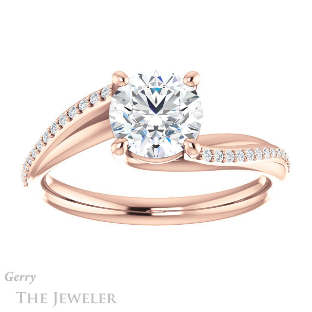 Round Cut Forever One Moissanite Engagement Ring #GTJ1129-round-fo-r 1 Round Cut Forever One Moissanite Engagement Ring #GTJ1129-round-fo-r