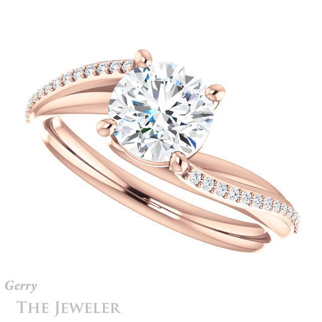 Round Cut Forever One Moissanite Engagement Ring #GTJ1129-round-fo-r 5 Round Cut Forever One Moissanite Engagement Ring #GTJ1129-round-fo-r