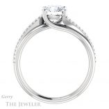 Round Cut Forever One Moissanite Engagement Ring #GTJ1129-round-fo-w 2 Round Cut Forever One Moissanite Engagement Ring #GTJ1129-round-fo-w