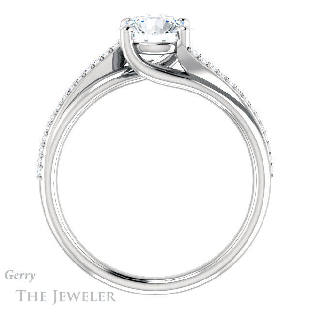 Round Cut Forever One Moissanite Engagement Ring #GTJ1129-round-fo-w 2 Round Cut Forever One Moissanite Engagement Ring #GTJ1129-round-fo-w
