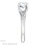 Round Cut Forever One Moissanite Engagement Ring #GTJ1129-round-fo-w 3 Round Cut Forever One Moissanite Engagement Ring #GTJ1129-round-fo-w