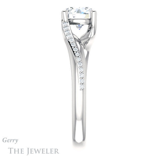 Round Cut Forever One Moissanite Engagement Ring #GTJ1129-round-fo-w 3 Round Cut Forever One Moissanite Engagement Ring #GTJ1129-round-fo-w