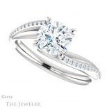 Round Cut Forever One Moissanite Engagement Ring #GTJ1129-round-fo-w 5 Round Cut Forever One Moissanite Engagement Ring #GTJ1129-round-fo-w
