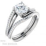 Round Cut Forever One Moissanite Engagement Ring #GTJ1129-round-fo-w 6 Round Cut Forever One Moissanite Engagement Ring #GTJ1129-round-fo-w