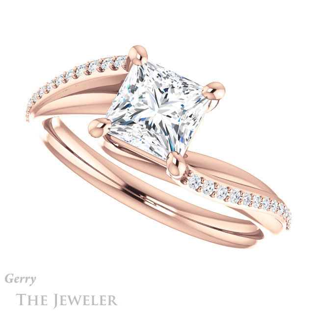 Princess Cut Forever One Moissanite Engagement Ring #GTJ1129-square-fo-r 5 Princess Cut Forever One Moissanite Engagement Ring #GTJ1129-square-fo-r