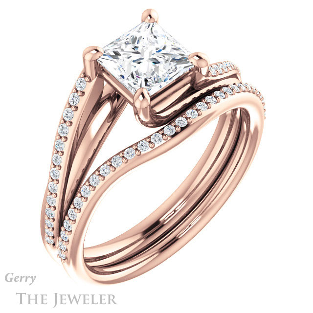 Princess Cut Forever One Moissanite Engagement Ring #GTJ1129-square-fo-r 6 Princess Cut Forever One Moissanite Engagement Ring #GTJ1129-square-fo-r