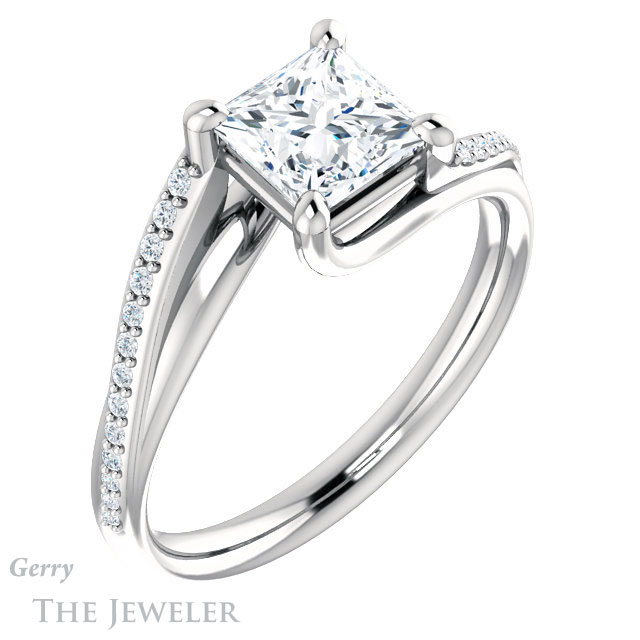 Princess Cut Forever One Moissanite Engagement Ring #GTJ1129-square-fo-w