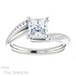 Princess Cut Forever One Moissanite Engagement Ring #GTJ1129-square-fo-w
