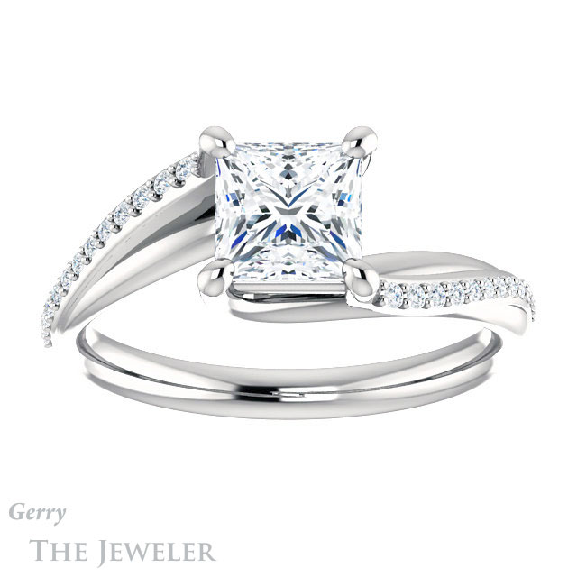 Princess Cut Forever One Moissanite Engagement Ring #GTJ1129-square-fo-w