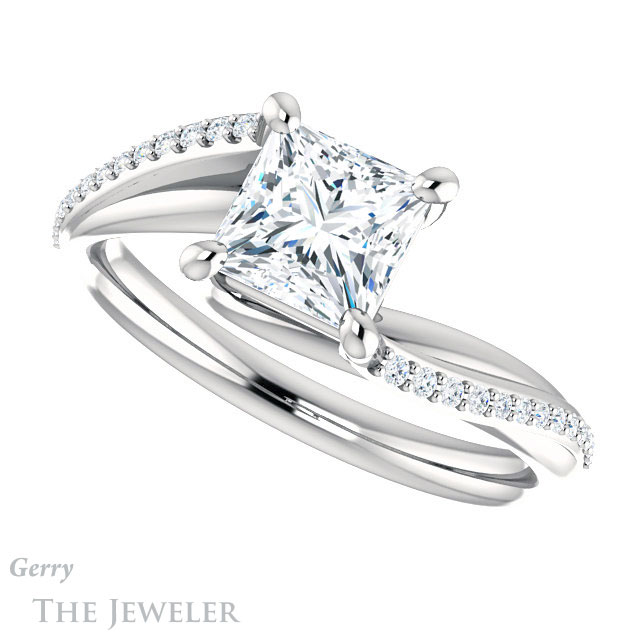 Princess Cut Forever One Moissanite Engagement Ring #GTJ1129-square-fo-w