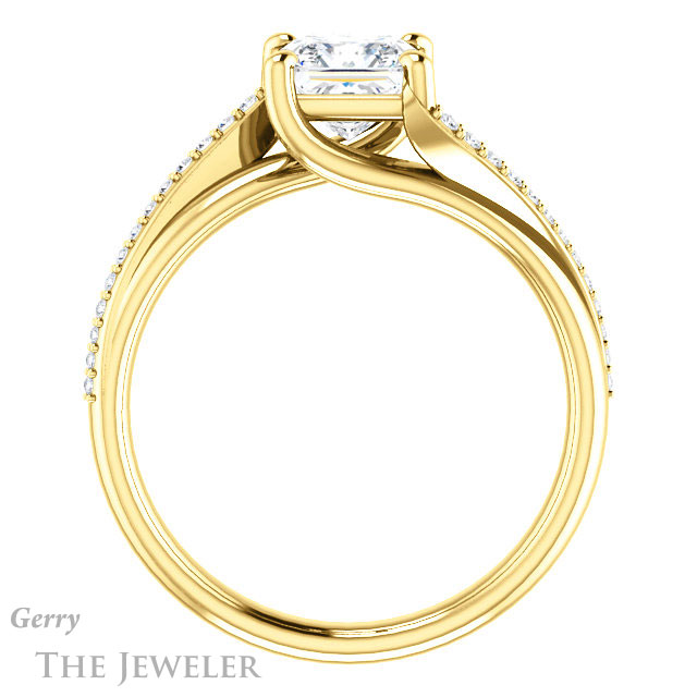 Princess Cut Forever One Moissanite Engagement Ring #GTJ1129-square-fo-y