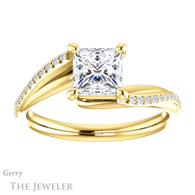 Princess Cut Forever One Moissanite Engagement Ring #GTJ1129-square-fo-y