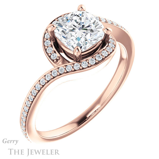 Cushion Cut Forever One Moissanite Engagement Ring #GTJ1130-cushion-fo-r