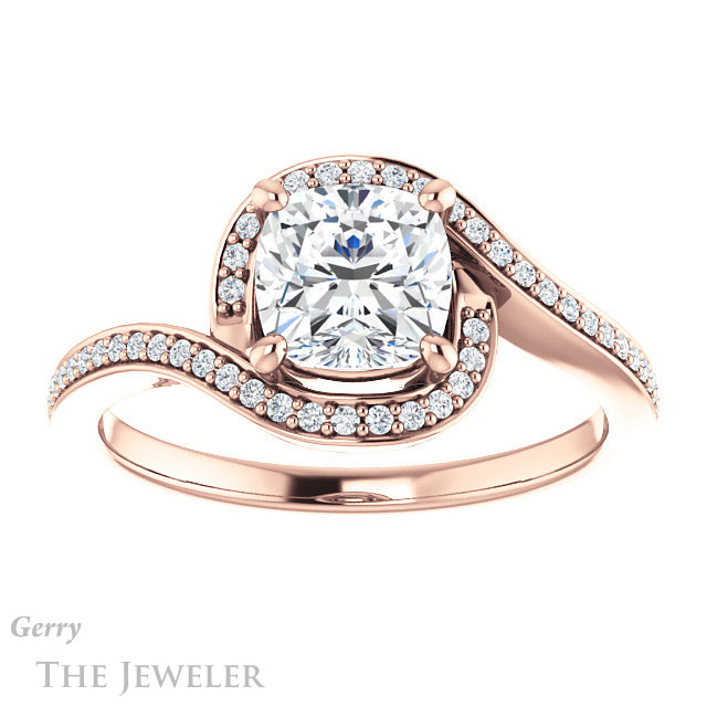 Cushion Cut Forever One Moissanite Engagement Ring #GTJ1130-cushion-fo-r