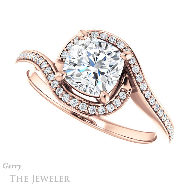 Cushion Cut Forever One Moissanite Engagement Ring #GTJ1130-cushion-fo-r