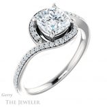 Cushion Cut Forever One Moissanite Engagement Ring #GTJ1130-cushion-fo-w 4 Cushion Cut Forever One Moissanite Engagement Ring #GTJ1130-cushion-fo-w