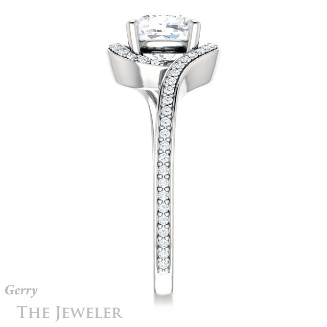 Cushion Cut Forever One Moissanite Engagement Ring #GTJ1130-cushion-fo-w 3 Cushion Cut Forever One Moissanite Engagement Ring #GTJ1130-cushion-fo-w