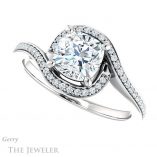 Cushion Cut Forever One Moissanite Engagement Ring #GTJ1130-cushion-fo-w 5 Cushion Cut Forever One Moissanite Engagement Ring #GTJ1130-cushion-fo-w