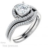 Cushion Cut Forever One Moissanite Engagement Ring #GTJ1130-cushion-fo-w 6 Cushion Cut Forever One Moissanite Engagement Ring #GTJ1130-cushion-fo-w