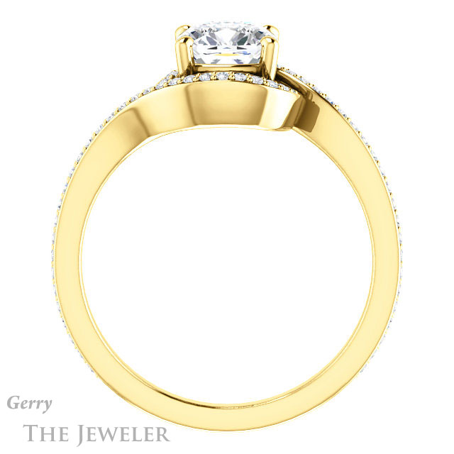 Cushion Cut Forever One Moissanite Engagement Ring #GTJ1130-cushion-fo-y