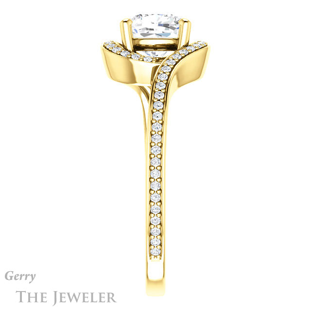 Cushion Cut Forever One Moissanite Engagement Ring #GTJ1130-cushion-fo-y 3 Cushion Cut Forever One Moissanite Engagement Ring #GTJ1130-cushion-fo-y