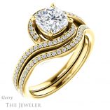 Cushion Cut Forever One Moissanite Engagement Ring #GTJ1130-cushion-fo-y 6 Cushion Cut Forever One Moissanite Engagement Ring #GTJ1130-cushion-fo-y