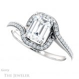 Emerald Cut Forever One Moissanite Engagement Ring #GTJ1130-emerald-fb-w 5 Emerald Cut Forever Brilliant Moissanite Engagement Ring #GTJ1130-emerald-fb-w