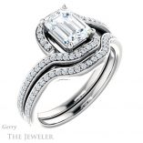 Emerald Cut Forever One Moissanite Engagement Ring #GTJ1130-emerald-fb-w 6 Emerald Cut Forever Brilliant Moissanite Engagement Ring #GTJ1130-emerald-fb-w