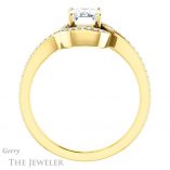 Emerald Cut Forever One Moissanite Engagement Ring #GTJ1130-emerald-fb-y 2 Emerald Cut Forever Brilliant Moissanite Engagement Ring #GTJ1130-emerald-fb-y