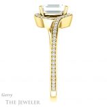 Emerald Cut Forever One Moissanite Engagement Ring #GTJ1130-emerald-fb-y 3 Emerald Cut Forever Brilliant Moissanite Engagement Ring #GTJ1130-emerald-fb-y