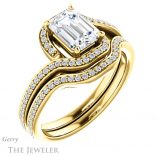 Emerald Cut Forever One Moissanite Engagement Ring #GTJ1130-emerald-fb-y 6 Emerald Cut Forever Brilliant Moissanite Engagement Ring #GTJ1130-emerald-fb-y